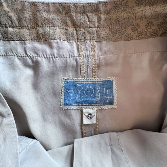 Anthropologie Burning Torch 30" waist Button Belted A Line Skirt Beige sz 2 - Picture 5 of 8